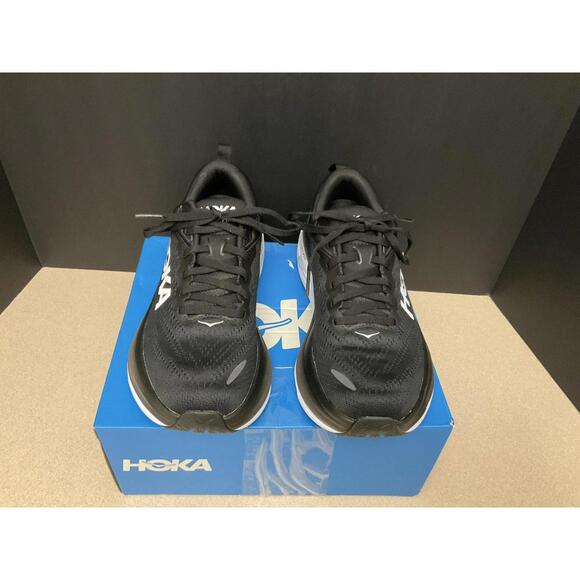 New! Womens Hoka One One Bondi 8 Black/White Running Shoes. Size 6B. Awesome!!! - Picture 2 of 8